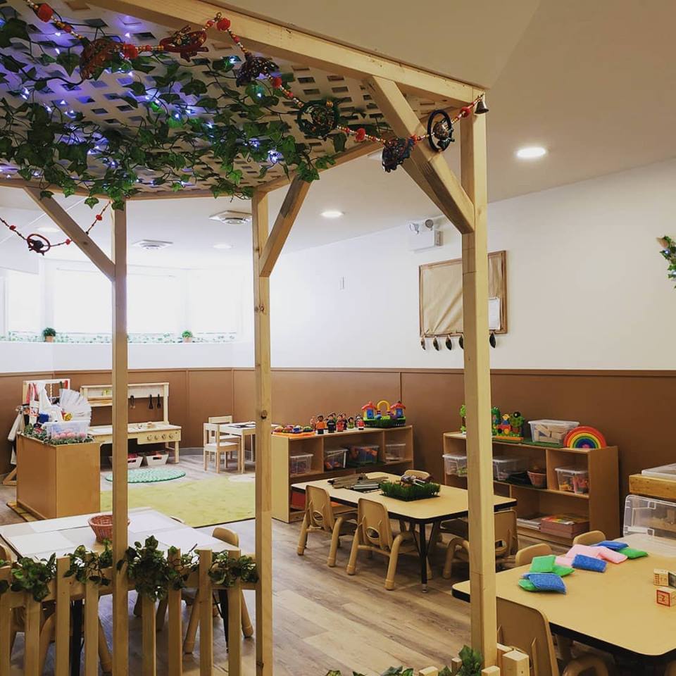 Classroom under the wooden canopy